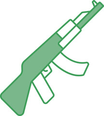 Wall Mural - Rifle Icon In Green And White Color.