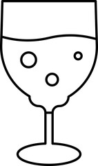 Sticker - Lineal Cocktail Or Wine Glass Icon in Thin Line Art.