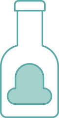 Sticker - Isolated Green And White Color Bottle Icon in Flat Style.