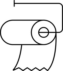 Poster - Tissue Hanger Icon in Black Outline.