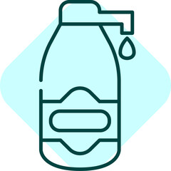 Sticker - Blue Linear Cosmetic Pump Bottle Sqaure Icon.