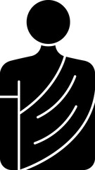 Canvas Print - Monk Icon In B&W Color.