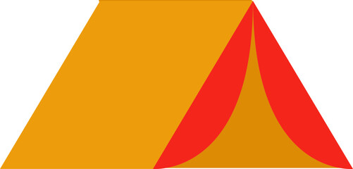 Canvas Print - Flat Style Tent Icon In Red And Yellow Color.