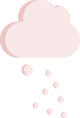 Canvas Print - Snowfall Cloud Icon In Pale Pink Color.