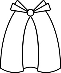 Sticker - Illustration of Cloak or Cape Icon in Line Art.