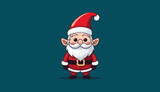 Fototapeta Na ścianę - Christmas gnome. Greeting card with christmas elf in flat style. Vector illustration