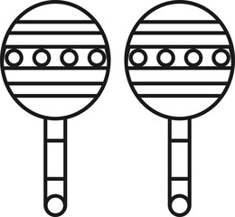 Poster - Maracas Icon In Black Outline.