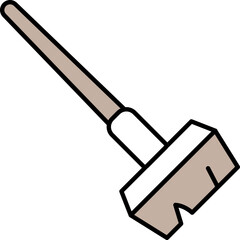 Sticker - Grey And White Broom Icon In Flat Style.