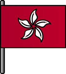 Sticker - Hong Kong Flag Icon In Flat Style.