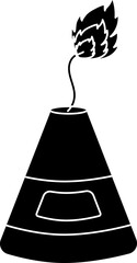 Sticker - Anar Firecracker Icon In Black And White Color.