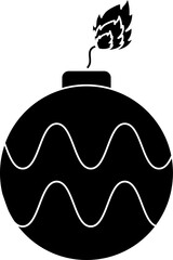 Sticker - Illustration Of Bomb Icon In B&W Color.