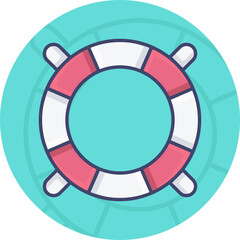 Poster - Life Saver Icon On Blue Background.