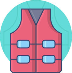 Canvas Print - Vest Icon On Blue Background.