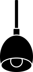 Sticker - Hanging Lamp Icon In B&W Color.