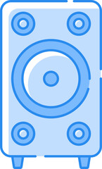 Canvas Print - Blue Sound Speaker Icon In Flat Style.