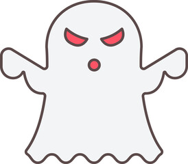 Sticker - Ghost Icon In Gray And Pink Color.