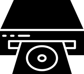 Sticker - DVD Player Icon or Symbol in B&W Color.