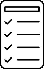 Wall Mural - Flat Style Checklist Icon In Black Line Art.