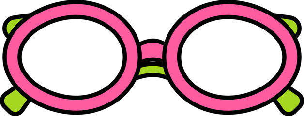 Wall Mural - Pink And Green Goggles Icon In Flat Style.