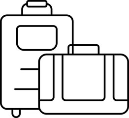 Sticker - Luggage Bags Icon Or Symbol In Thin Line Art.