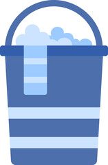 Sticker - Laundry Bucket Icon In Blue Color.