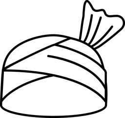 Sticker - Turban Icon In Black Line Art.