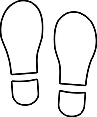 Sticker - Shoes Footprint Icon In Black Outline.