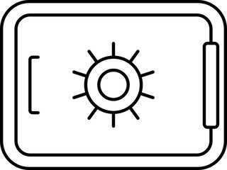 Poster - Vault Or Safe Icon In Black Line Art.