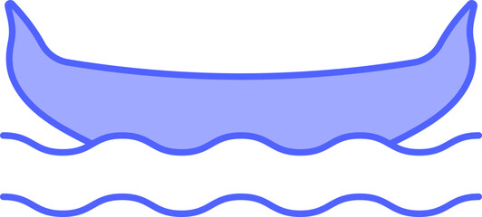 Wall Mural - Gondola On Wave Icon In Blue Color.