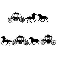  Horse and chariot silhouette