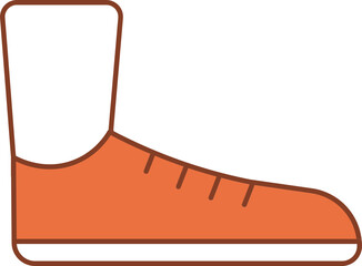 Poster - Boot Icon In Orange And White Color.