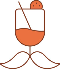 Canvas Print - Mocktail Icon In Orange And White Color.