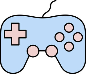 Sticker - Isolated Gamepad Icon In Pink And Blue Color.