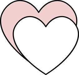 Poster - Pink And White Overlapping Hearts Icon.