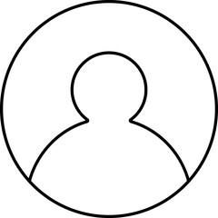 Poster - Black Outline Profile Icon Or Symbol.