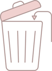 Poster - Isolated Dustbin Icon In Pink And White Color.