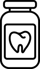 Sticker - Mouth Wash Icon In Thin Line Art.