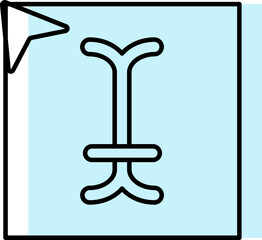 Poster - Isolated Type Tool Icon In Cyan And White Color.