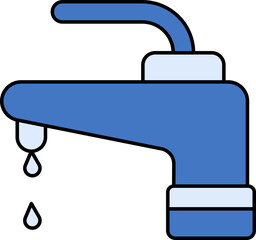 Canvas Print - Water Faucet Icon In Blue Color.