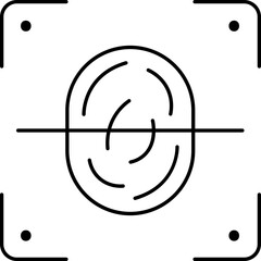 Poster - Fingerprint Scan Icon In Black Outline.