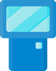 Sticker - Camera Flashlight Icon In Blue Color.