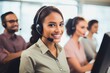© Viewvie - Customer support agent or call center in headset working at customer service office.