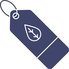 Poster - Eco Tag Icon In Blue And White Color.