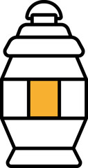 Poster - Isolated Lantern or Lamp Icon in Flat Style.