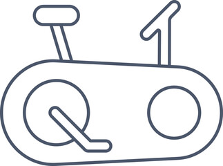 Canvas Print - Blue Outline Exercise Bike Icon Or Symbol.