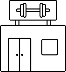 Sticker - Gym Fitness Center Icon In Line Art.