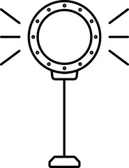 Sticker - Ring Light Icon In Black Outline.