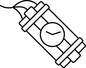 Wall Mural - Time Bomb Icon In Line Art.