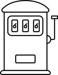 Sticker - Slot Machine Icon In Black Line Art.