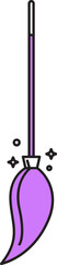 Poster - Broom Icon In Purple And White Color.